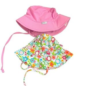 Zutano Baby Green Sprouts Baby Girl Baby Sun Hat Bonnet 0-6 months Pink Cotton